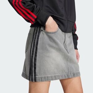 adidas Adicolor 3-Stripes Denim Mini Skirt Grey JW2657